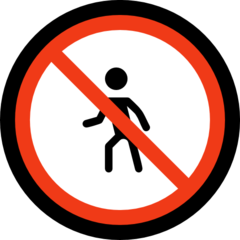 How No Pedestrians emoji looks on Microsoft.