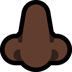 How Nose: Dark Skin Tone emoji looks on Microsoft.