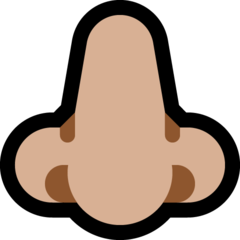 How Nose: Medium-Light Skin Tone emoji looks on Microsoft.