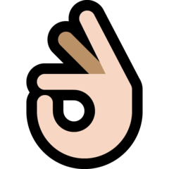 How OK Hand: Light Skin Tone emoji looks on Microsoft.