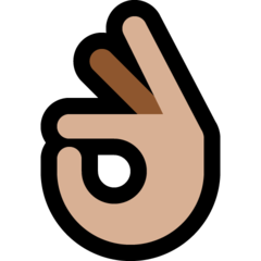 How OK Hand: Medium-Light Skin Tone emoji looks on Microsoft.