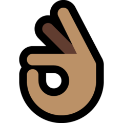 How OK Hand: Medium Skin Tone emoji looks on Microsoft.