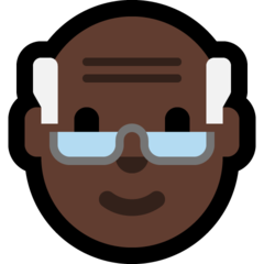 How Old Man: Dark Skin Tone emoji looks on Microsoft.