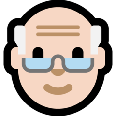 How Old Man: Light Skin Tone emoji looks on Microsoft.