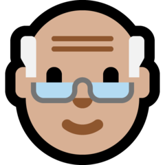 How Old Man: Medium-Light Skin Tone emoji looks on Microsoft.