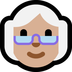 How Old Woman: Medium-Light Skin Tone emoji looks on Microsoft.