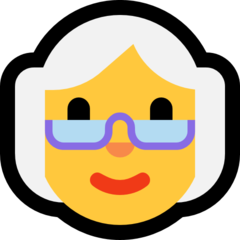 How Old Woman emoji looks on Microsoft.