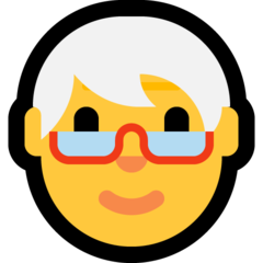 Hvordan Eldre voksen emoji ser ut på Microsoft.