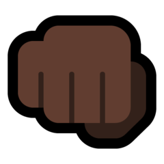 How Oncoming Fist: Dark Skin Tone emoji looks on Microsoft.