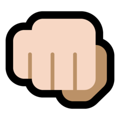 How Oncoming Fist: Light Skin Tone emoji looks on Microsoft.