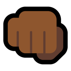 How Oncoming Fist: Medium-Dark Skin Tone emoji looks on Microsoft.