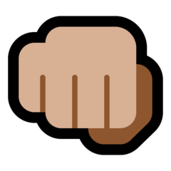 How Oncoming Fist: Medium-Light Skin Tone emoji looks on Microsoft.