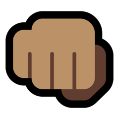 How Oncoming Fist: Medium Skin Tone emoji looks on Microsoft.