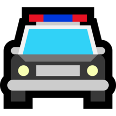 How Oncoming Police Car emoji looks on Microsoft.