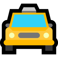 How Oncoming Taxi emoji looks on Microsoft.