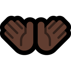 How Open Hands: Dark Skin Tone emoji looks on Microsoft.