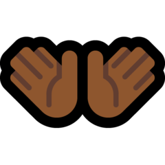 How Open Hands: Medium-Dark Skin Tone emoji looks on Microsoft.