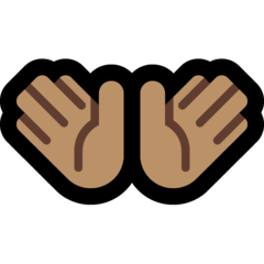 How Open Hands: Medium Skin Tone emoji looks on Microsoft.