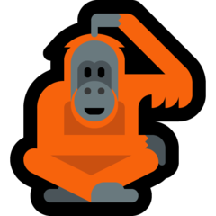 Wie Orang-Utan Emoji auf Microsoft aussieht.