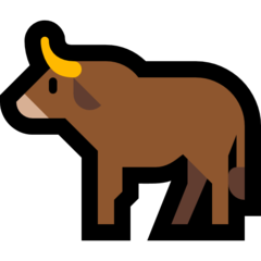 Bagaimana Lembu emoji terlihat di Microsoft.