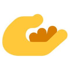 Como o emoji do Mão com a palma para cima é exibido no Microsoft.