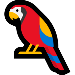 How Parrot emoji looks on Microsoft.