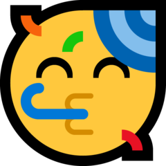 Wie Partygesicht Emoji auf Microsoft aussieht.