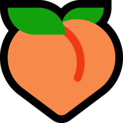 How Peach emoji looks on Microsoft.