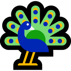 How Peacock emoji looks on Microsoft.