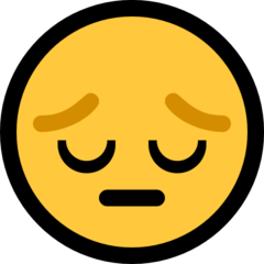 How Pensive Face emoji looks on Microsoft.