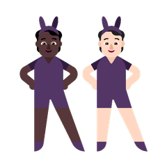 A quoi ressemblent les emoji Personnes avec des oreilles de lapin : peau foncée et peau claire sur Microsoft.