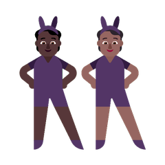 A quoi ressemblent les emoji Personnes avec des oreilles de lapin : peau foncée et peau mate sur Microsoft.