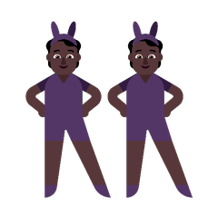 A quoi ressemblent les emoji Personnes avec des oreilles de lapin : peau foncée sur Microsoft.