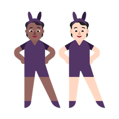 A quoi ressemblent les emoji Personnes avec des oreilles de lapin : peau mate et peau claire sur Microsoft.