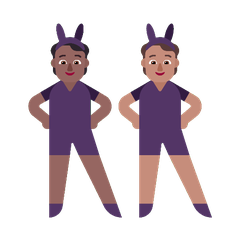 A quoi ressemblent les emoji Personnes avec des oreilles de lapin : peau mate et peau légèrement mate sur Microsoft.