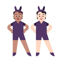 A quoi ressemblent les emoji Personnes avec des oreilles de lapin : peau légèrement mate et peau claire sur Microsoft.