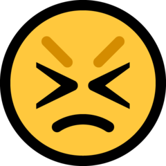 How Persevering Face emoji looks on Microsoft.