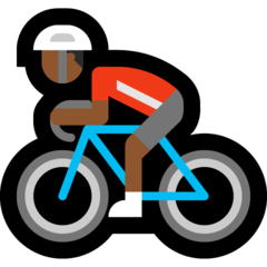 How Person Biking: Medium-Dark Skin Tone emoji looks on Microsoft.