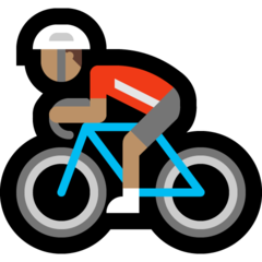 How Person Biking: Medium Skin Tone emoji looks on Microsoft.