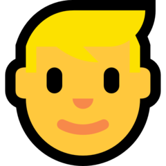 How Person: Blond Hair emoji looks on Microsoft.