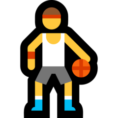 Como o emoji do Pessoa jogando basquete é exibido no Microsoft.