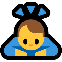 Como o emoji do Pessoa fazendo reverência é exibido no Microsoft.