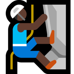 How Person Climbing: Dark Skin Tone emoji looks on Microsoft.