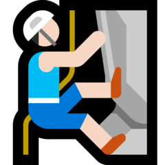 How Person Climbing: Light Skin Tone emoji looks on Microsoft.