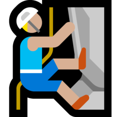 How Person Climbing: Medium-Light Skin Tone emoji looks on Microsoft.