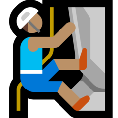 How Person Climbing: Medium Skin Tone emoji looks on Microsoft.