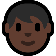 How Person: Dark Skin Tone emoji looks on Microsoft.