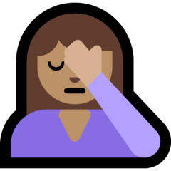 How Person Facepalming: Medium Skin Tone emoji looks on Microsoft.