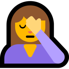 How Person Facepalming emoji looks on Microsoft.