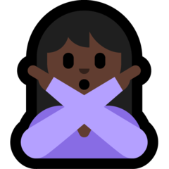 How Person Gesturing NO: Dark Skin Tone emoji looks on Microsoft.